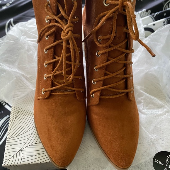 NWT Chase + Chloe Cognac Suede Booties from Nordstrom - Picture 4 of 9